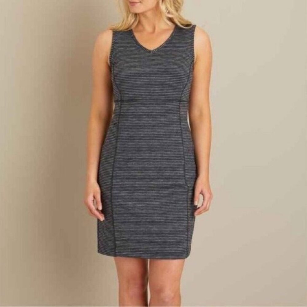 Duluth Noga Sheath Dress Striped in Grey and Black